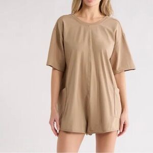 FP Movement Hot Shot Tee Romper M Tan